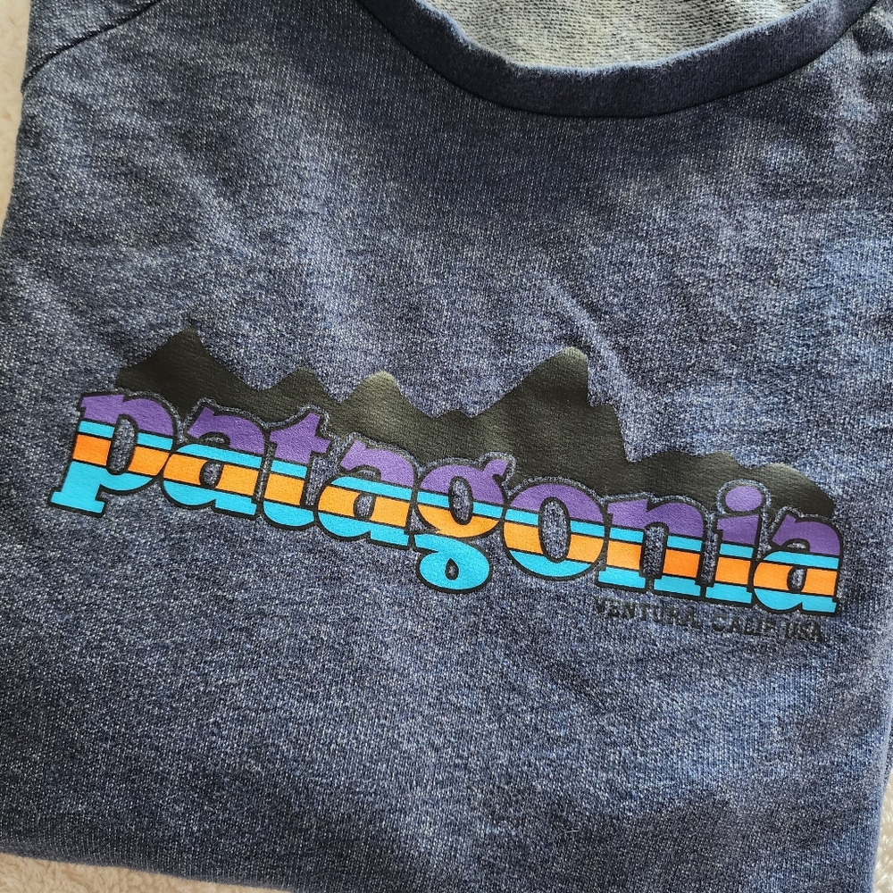 Patagonia Nightfall Fitz Roy Lightweight Crew Sweatshirt, Men's Medium - Navy - Picture 5 of 12